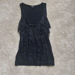 Express Black Lace Layered Tank Top